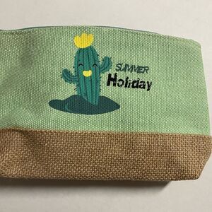 ‎CANVAS LIKE COSMETIC BAG IN MINT GREEN